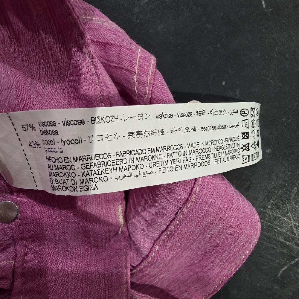 NWT Pink Zara High Waist Wide Leg Bubblegum Pink Trousers Pants Large - Picture 6 of 6
